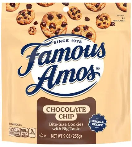Famous Amos Chocolate Chip Cookies, 2oz